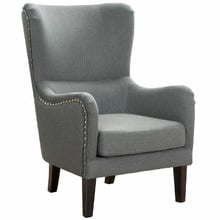 Mid Grey High Back Fabric Armchair